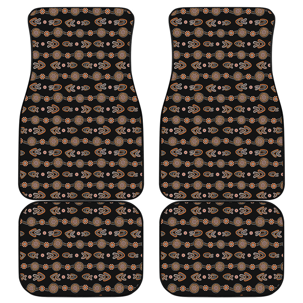 Aboriginal Boomerang Pattern Print Front and Back Car Floor Mats