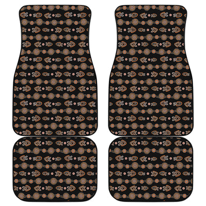 Aboriginal Boomerang Pattern Print Front and Back Car Floor Mats