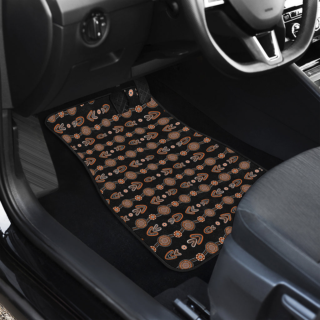 Aboriginal Boomerang Pattern Print Front and Back Car Floor Mats