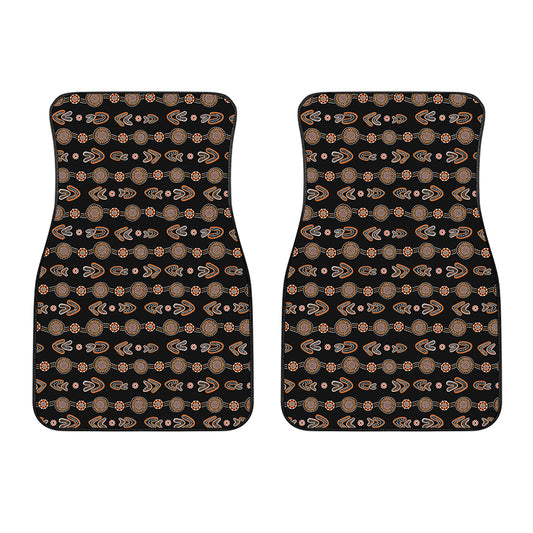 Aboriginal Boomerang Pattern Print Front Car Floor Mats