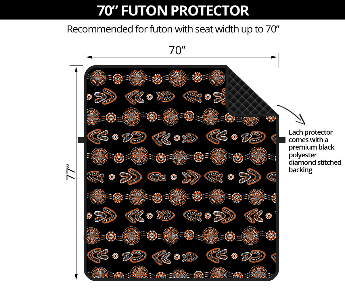 Aboriginal Boomerang Pattern Print Futon Protector