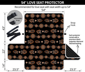 Aboriginal Boomerang Pattern Print Loveseat Protector