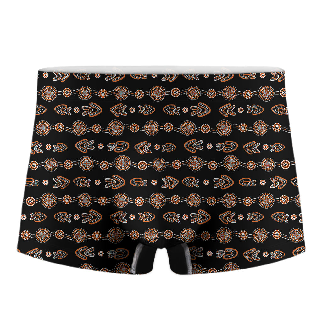 Aboriginal Boomerang Pattern Print Men's Boxer Briefs