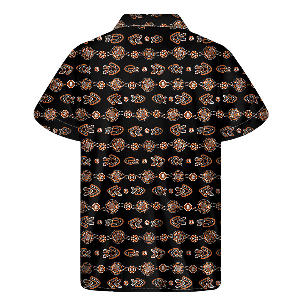 Aboriginal Boomerang Pattern Print Men's Short Sleeve Shirt