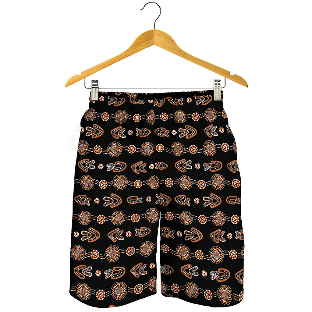 Aboriginal Boomerang Pattern Print Men's Shorts