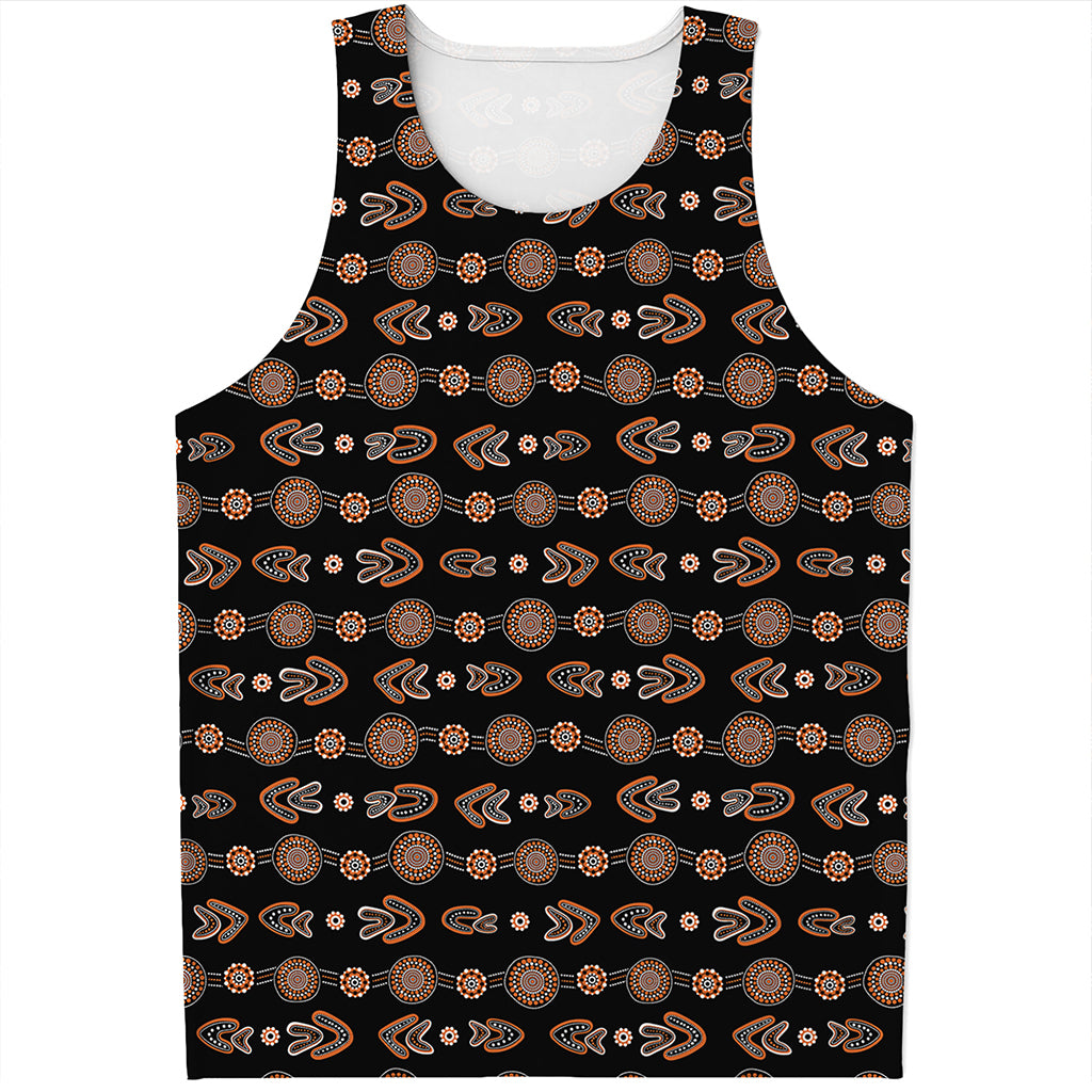 Aboriginal Boomerang Pattern Print Men's Tank Top