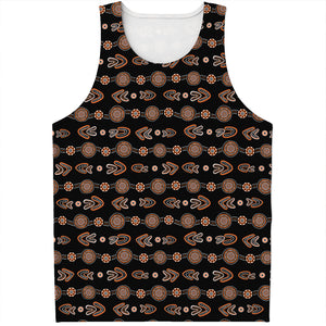 Aboriginal Boomerang Pattern Print Men's Tank Top