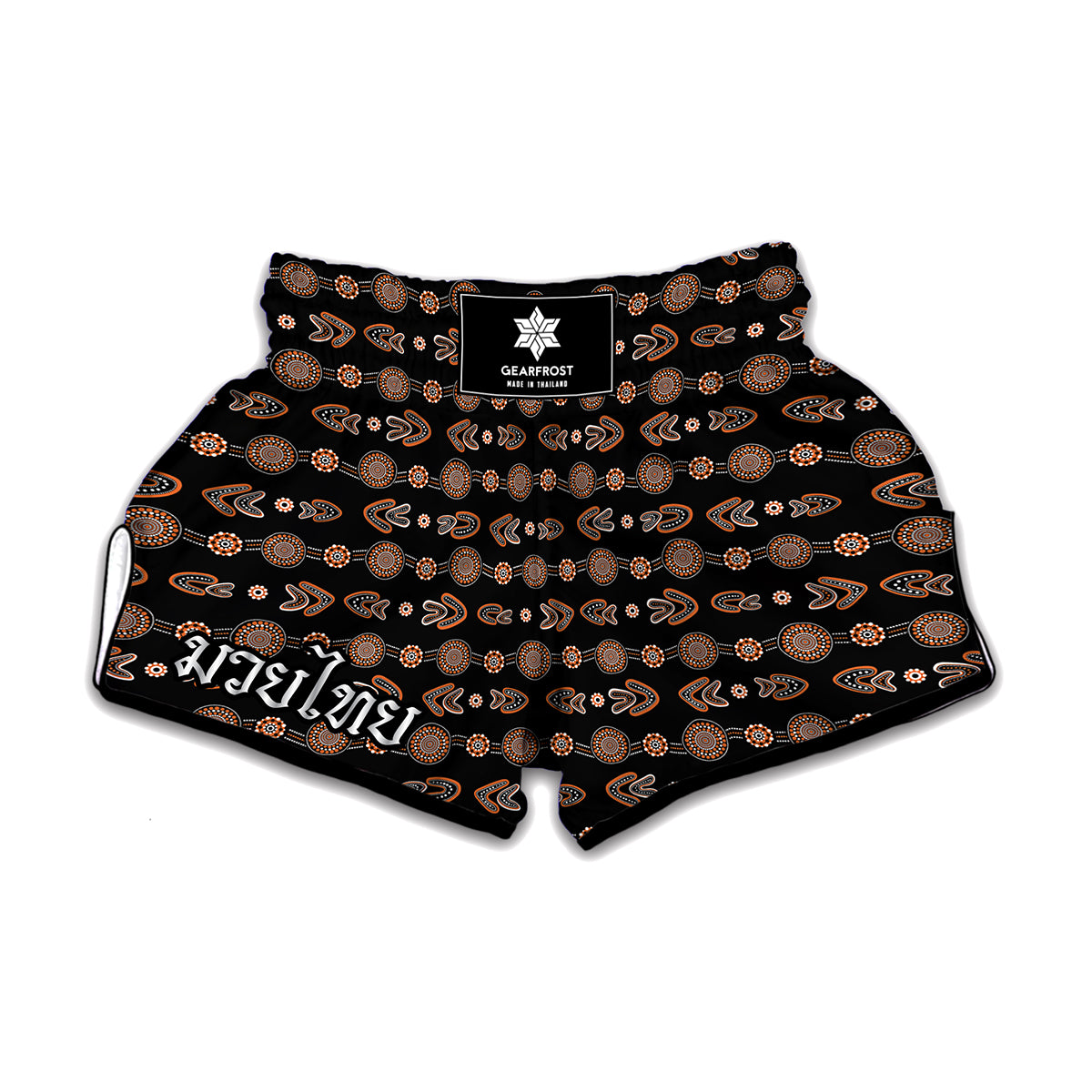 Aboriginal Boomerang Pattern Print Muay Thai Boxing Shorts