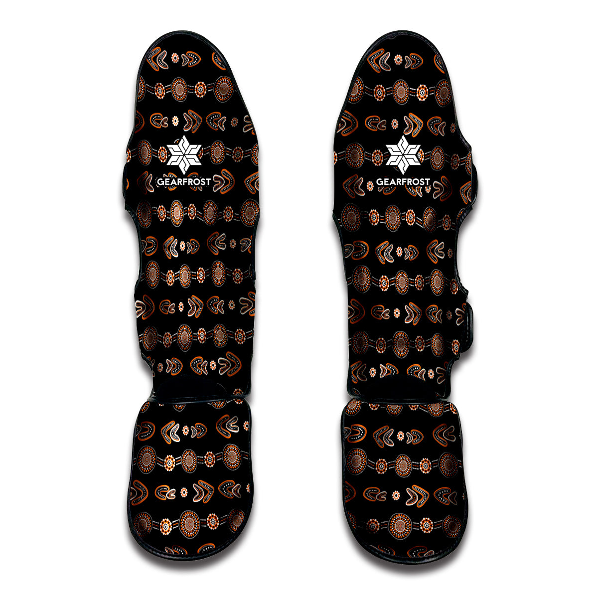 Aboriginal Boomerang Pattern Print Muay Thai Shin Guard