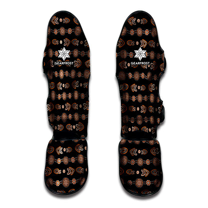Aboriginal Boomerang Pattern Print Muay Thai Shin Guard
