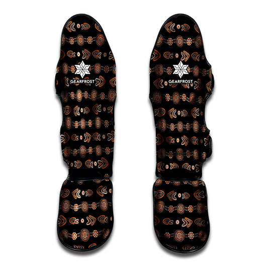 Aboriginal Boomerang Pattern Print Muay Thai Shin Guard