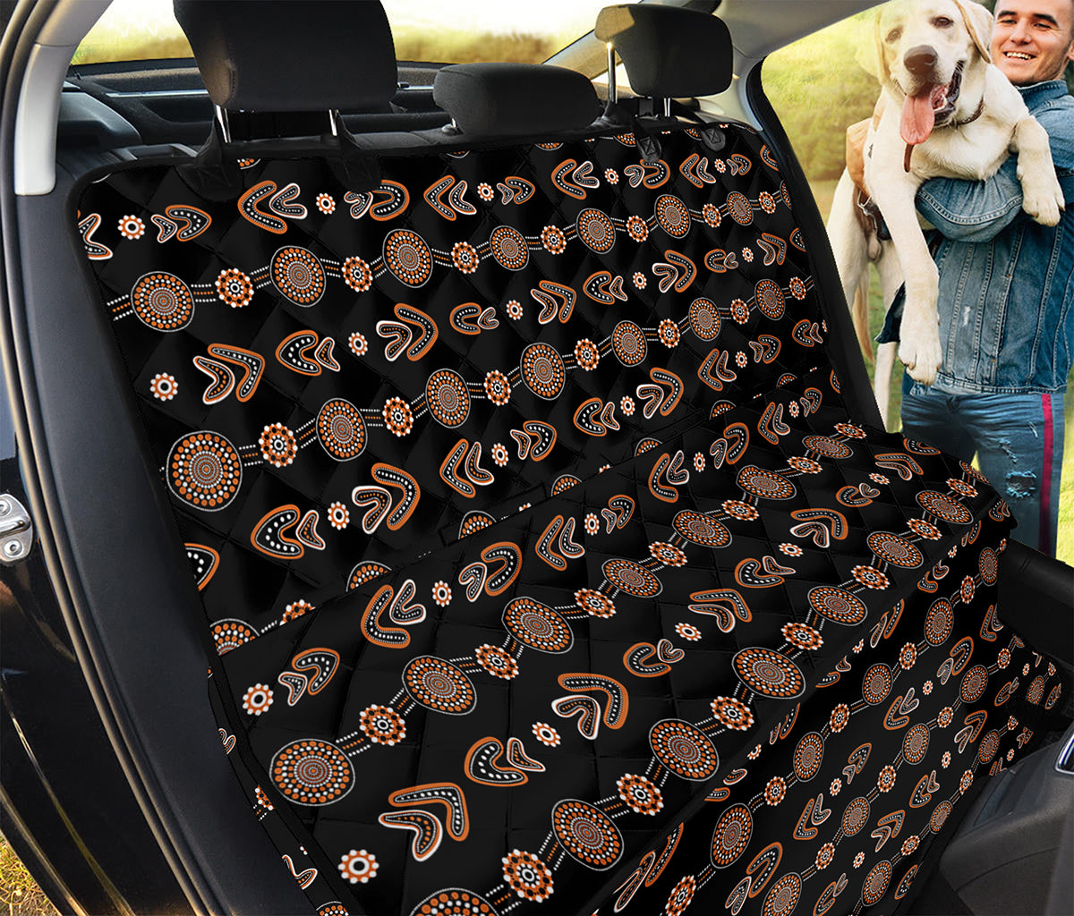 Aboriginal Boomerang Pattern Print Pet Car Back Seat Cover