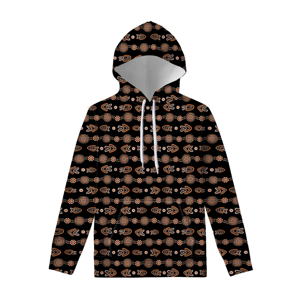 Aboriginal Boomerang Pattern Print Pullover Hoodie