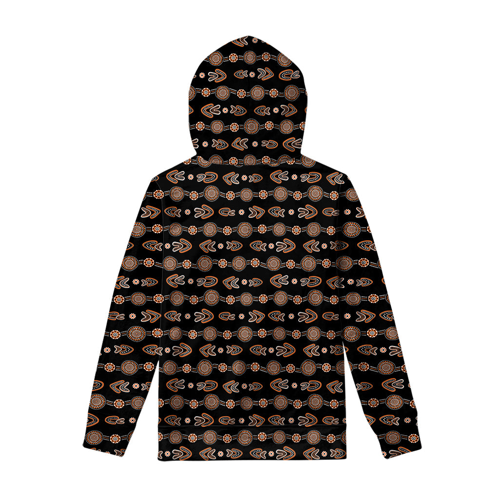 Aboriginal Boomerang Pattern Print Pullover Hoodie