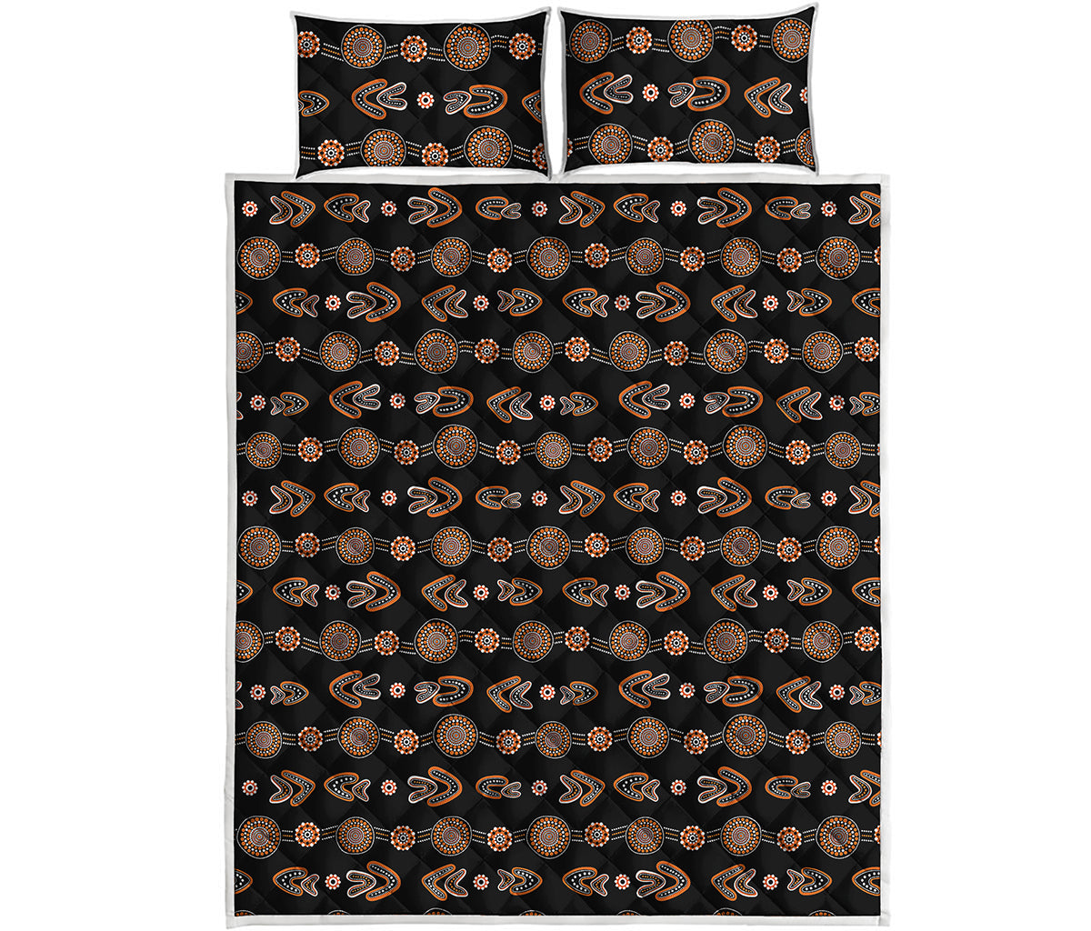 Aboriginal Boomerang Pattern Print Quilt Bed Set