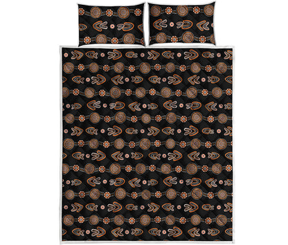 Aboriginal Boomerang Pattern Print Quilt Bed Set