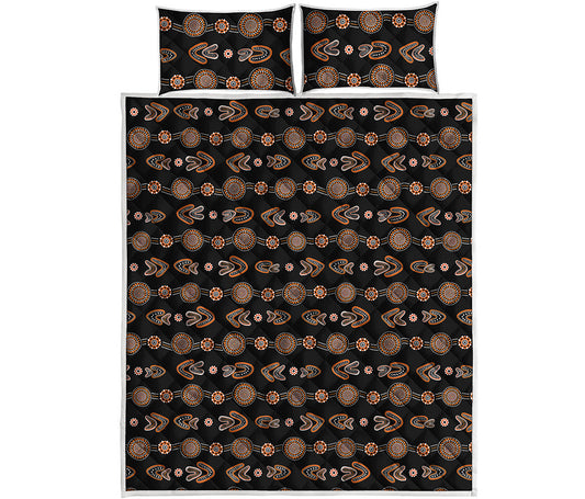 Aboriginal Boomerang Pattern Print Quilt Bed Set