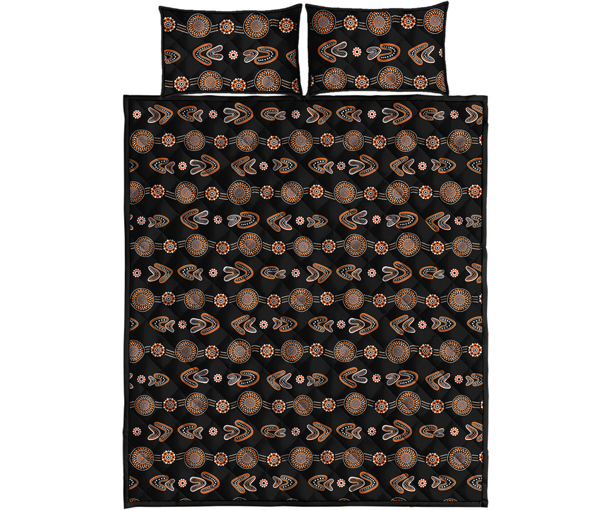 Aboriginal Boomerang Pattern Print Quilt Bed Set