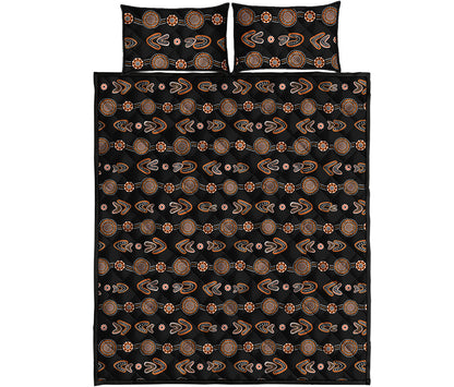 Aboriginal Boomerang Pattern Print Quilt Bed Set