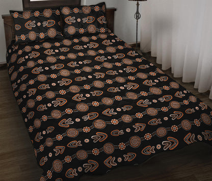 Aboriginal Boomerang Pattern Print Quilt Bed Set