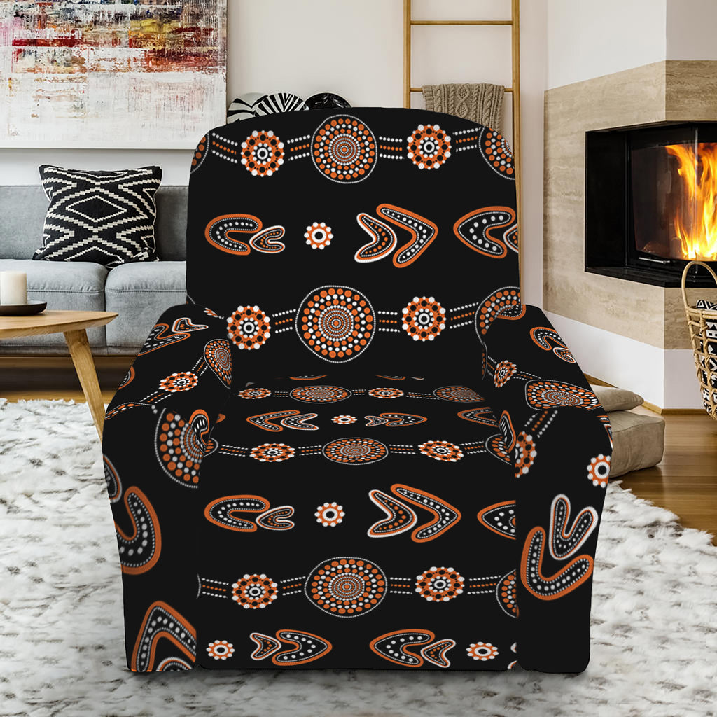 Aboriginal Boomerang Pattern Print Recliner Slipcover