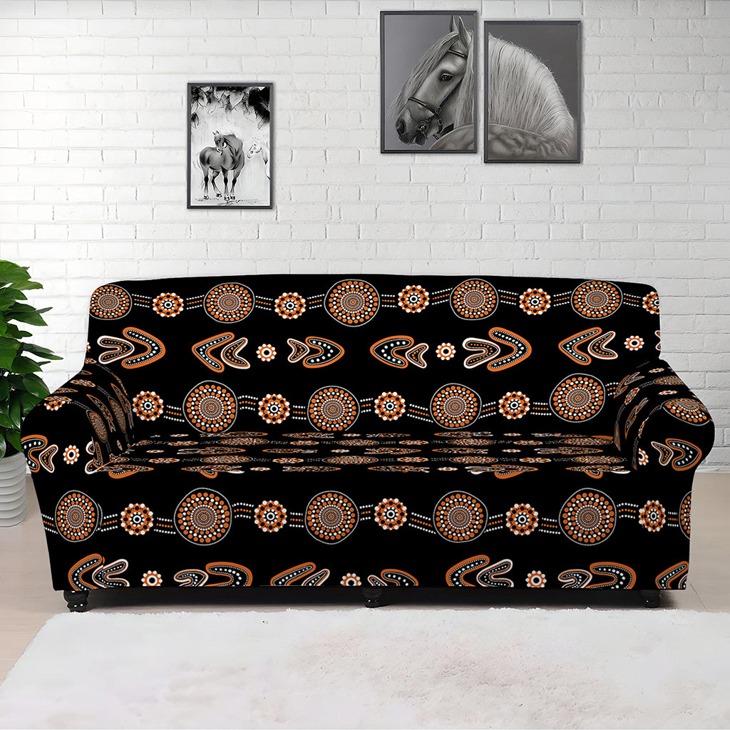 Aboriginal Boomerang Pattern Print Sofa Cover