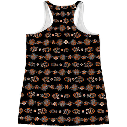 Aboriginal Boomerang Pattern Print Women's Racerback Tank Top
