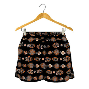 Aboriginal Boomerang Pattern Print Women's Shorts