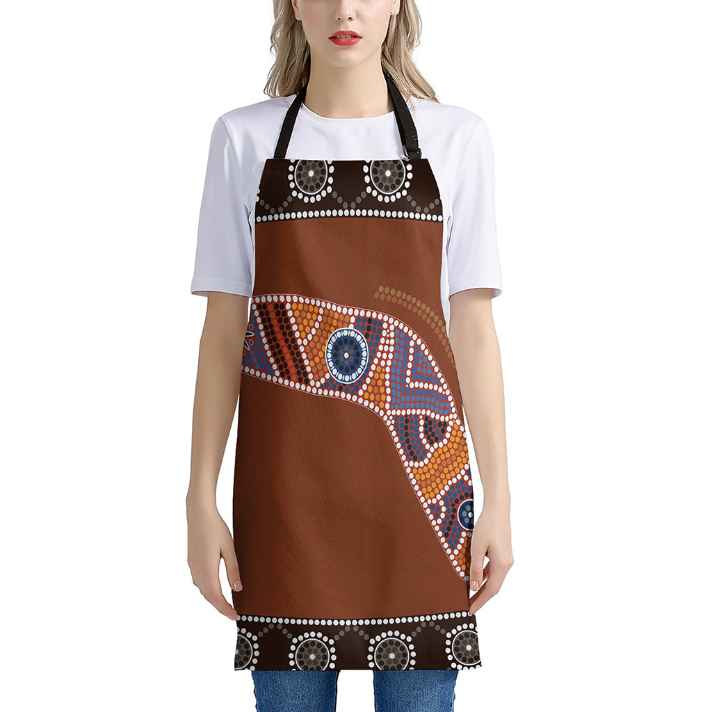 Aboriginal Dot Boomerang Print Apron