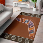 Aboriginal Dot Boomerang Print Area Rug