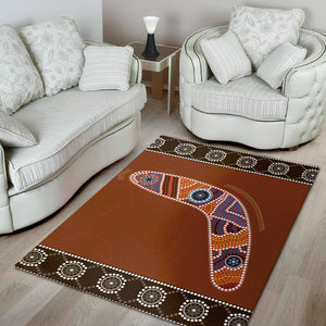 Aboriginal Dot Boomerang Print Area Rug