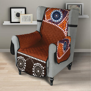 Aboriginal Dot Boomerang Print Armchair Protector