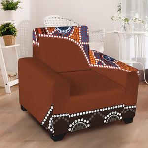 Aboriginal Dot Boomerang Print Armchair Slipcover