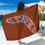 Aboriginal Dot Boomerang Print Beach Sarong Wrap