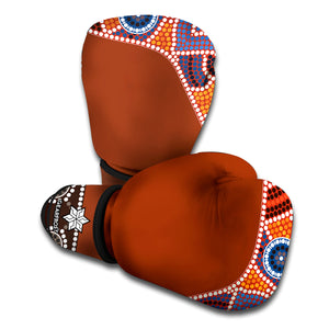 Aboriginal Dot Boomerang Print Boxing Gloves