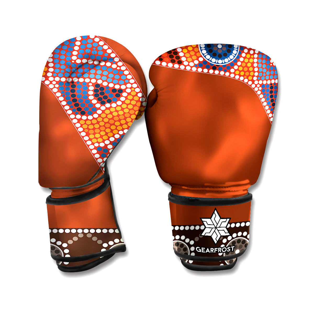 Aboriginal Dot Boomerang Print Boxing Gloves