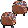 Aboriginal Dot Boomerang Print Car Headrest Covers