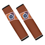 Aboriginal Dot Boomerang Print Car Seat Belt Covers