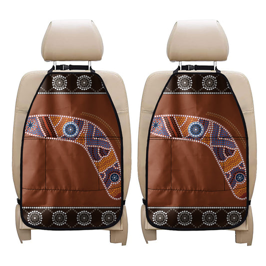 Aboriginal Dot Boomerang Print Car Seat Organizers