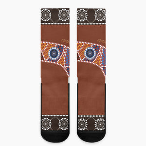 Aboriginal Dot Boomerang Print Crew Socks