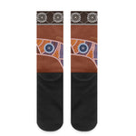 Aboriginal Dot Boomerang Print Crew Socks