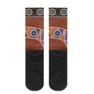 Aboriginal Dot Boomerang Print Crew Socks