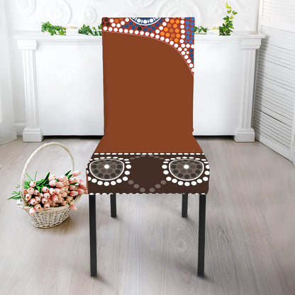 Aboriginal Dot Boomerang Print Dining Chair Slipcover