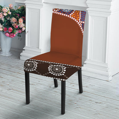 Aboriginal Dot Boomerang Print Dining Chair Slipcover