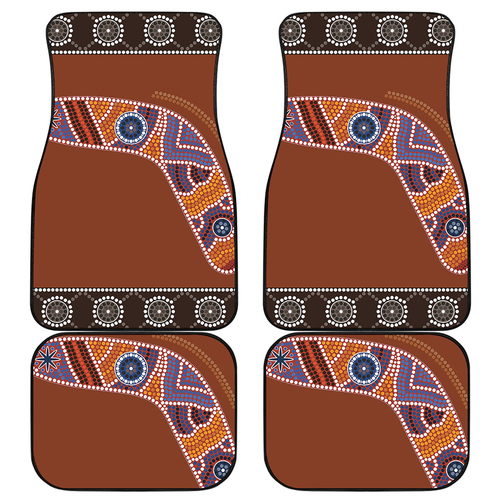 Aboriginal Dot Boomerang Print Front and Back Car Floor Mats