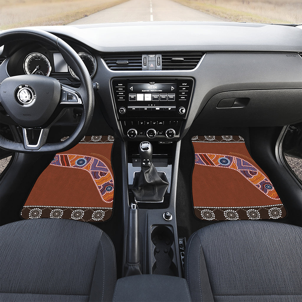 Aboriginal Dot Boomerang Print Front and Back Car Floor Mats