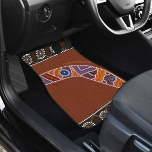 Aboriginal Dot Boomerang Print Front and Back Car Floor Mats