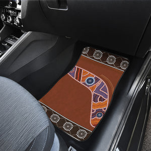 Aboriginal Dot Boomerang Print Front and Back Car Floor Mats