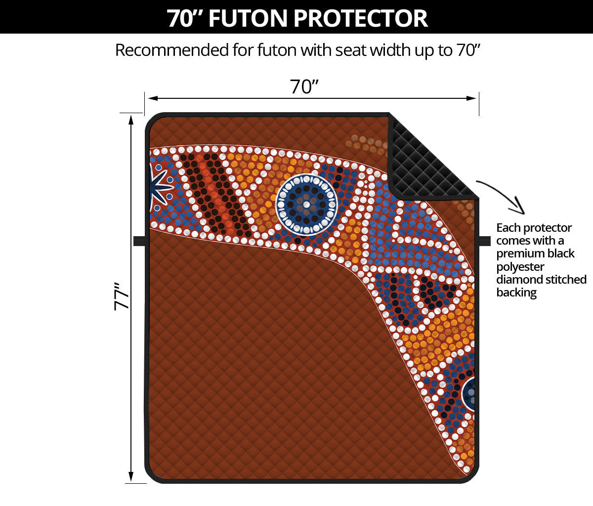 Aboriginal Dot Boomerang Print Futon Protector