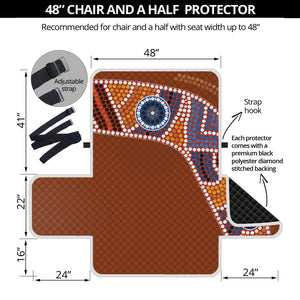 Aboriginal Dot Boomerang Print Half Sofa Protector